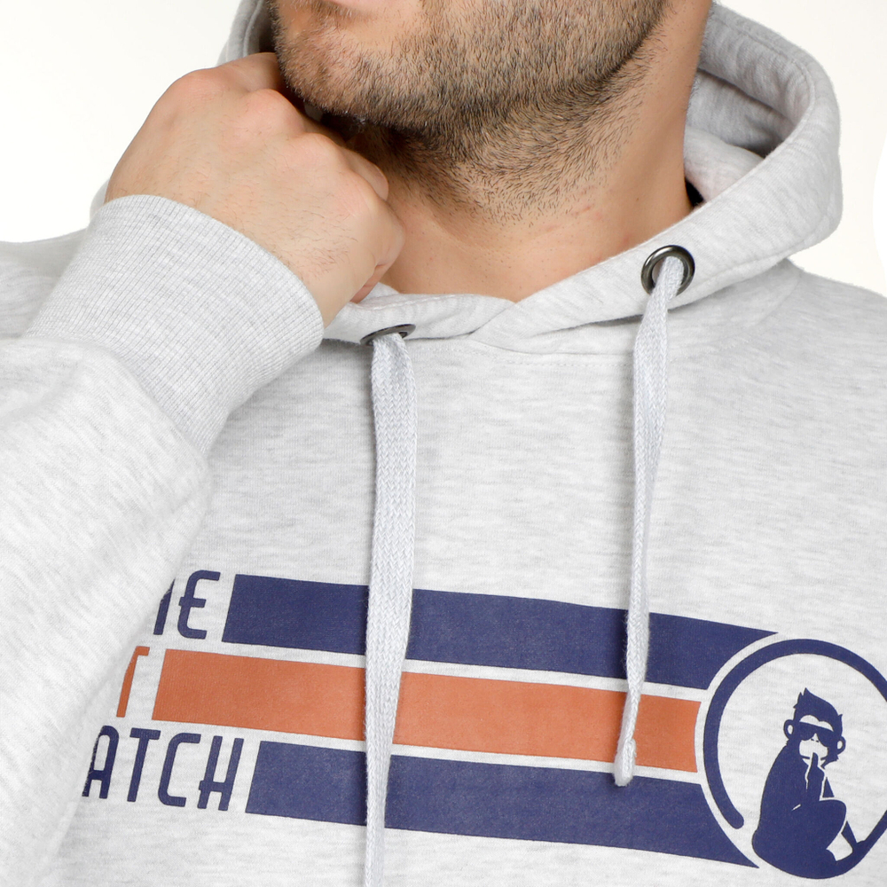 Мужская кофта теннисная Quiet Please Retro Stripe Block Hoody Men - Lightgrey, Multicoloured