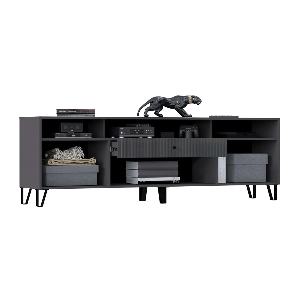 Тумба ТВ Оливия (малая), Графит, Графит глянец