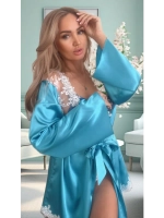 Халат кружевной с вышивкой