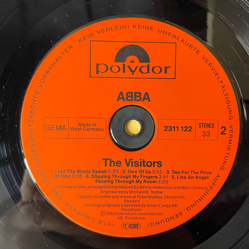 Винтажная виниловая пластинка LP ABBA АББА The Visitors (Германия 1981)