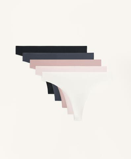 OYSHO Набор из пяти трусиков-стрингов из полиамидной смеси, телесно-розовый