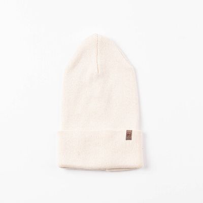 Two-ply turn-up cotton hat - Heavy Cream