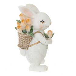 GAEM Фигурка декоративная "Заяц с корзиной", L5 W6,5 H11 см