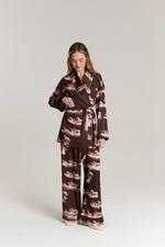 Блуза-кимоно с шалькой - бегущие лошади