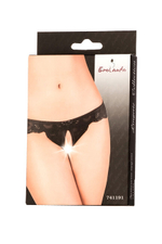 Эротические трусики из кружева с атласными бантиками (46-48) (Цвет: черный)