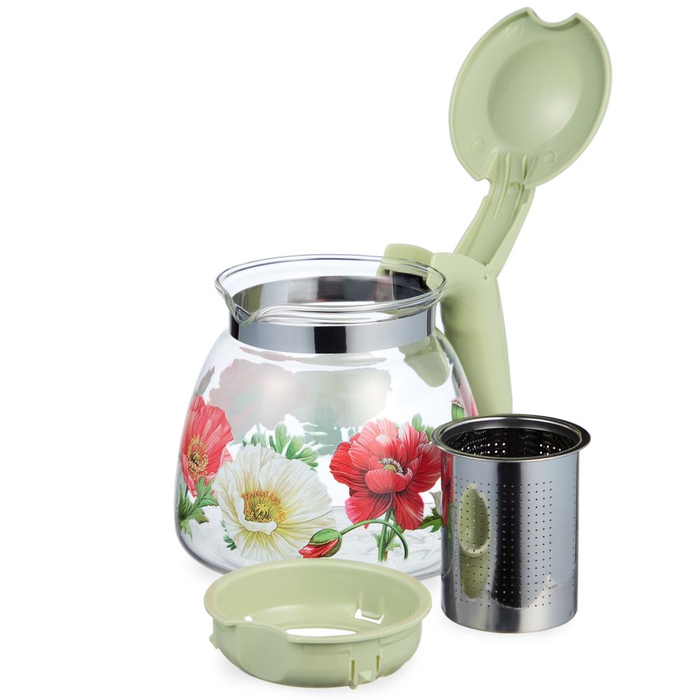 ЗАВАРОЧНЫЙ ЧАЙНИК AGNESS С ФИЛЬТРОМ "МАКИ" 900 МЛ.