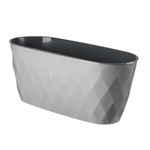 Горшок для цветов Laurel овальный 354*152*150 мм, 5 л с дренажной вставкой (серый)