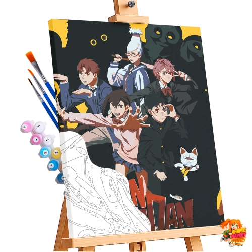 Картина по номерам DanDaDan Айра Ширатори, Дзин Ендзёдзи, Кэн Такакура, Момо Аясэ, Сэйко Аясэ, Турбо-бабка