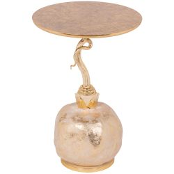 Столик декоративный Жемчужный гранат Айвори Мраморное золото