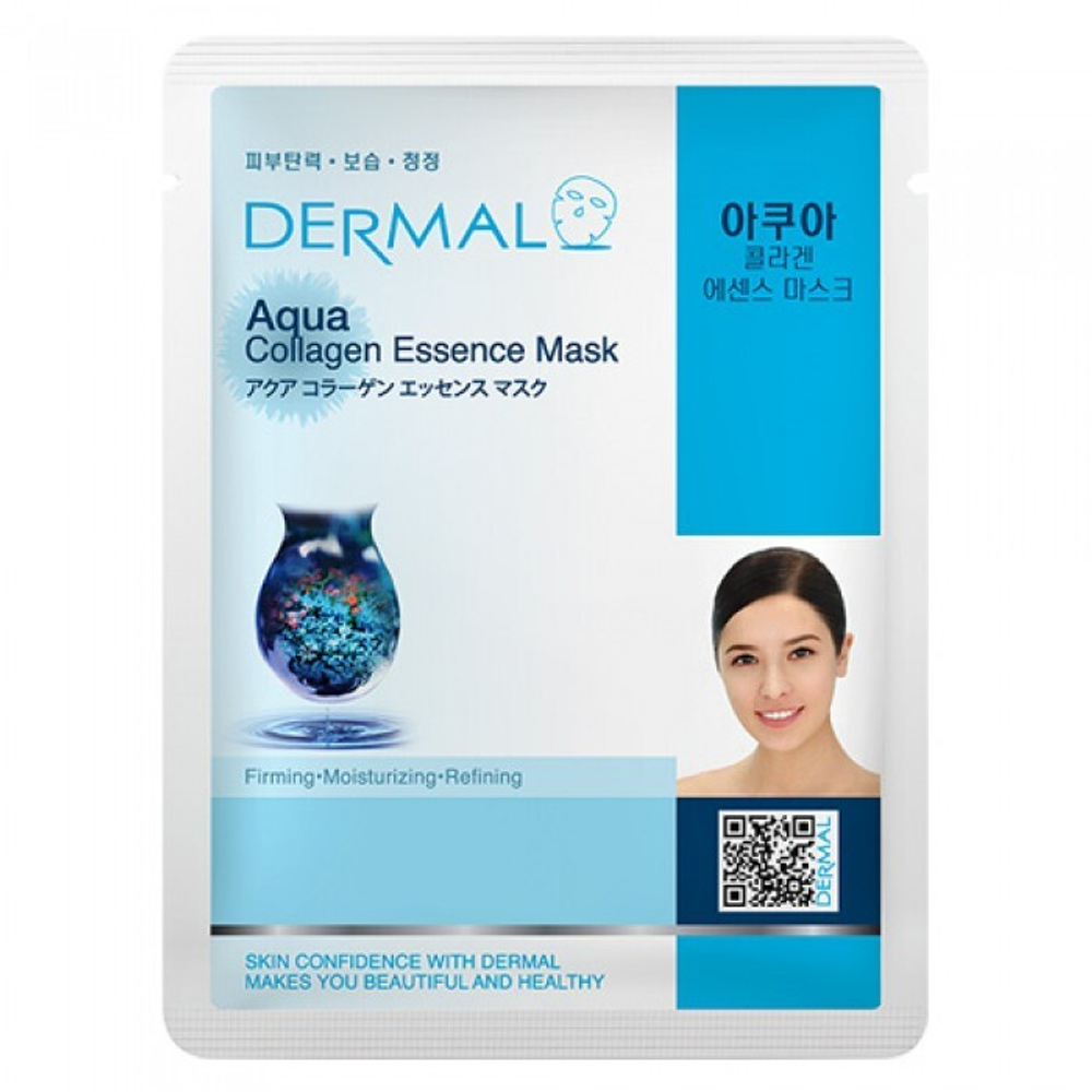 Маска для лица тканевая косметическая с коллагеном и морской водой 23 г Dermal Aqua Collagen Essence Mask