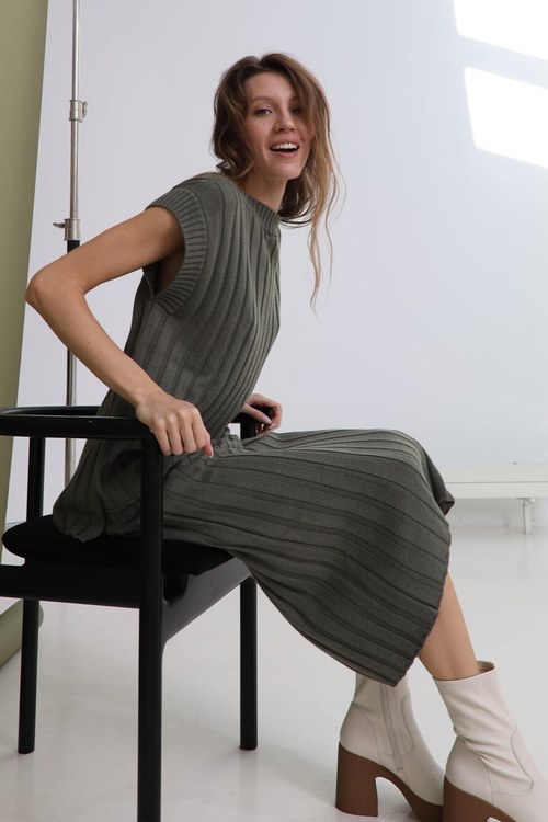 Манишка вязаная, черный