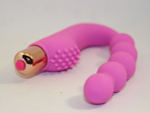Розовый силиконовый вибромассажер в форме подковы (Цвет: розовый)