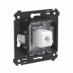 Компьютерная розетка RJ-45 без шторки в стену, кат.6А одинарная, "Avanti", "Закаленная сталь"