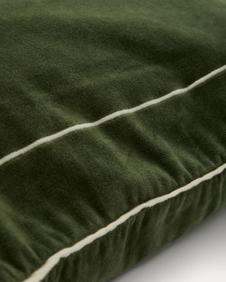 Чехол на подушку Tivani из зеленого бархата с вышивкой 45 x 45 см