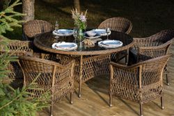 "Эспрессо-150 S" обеденная группа плетеная, цвет коричневый