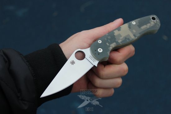 Складной нож Spyderco ParaMilitary 2 C81GPCMO2 c клинком из стали CPM-S45VN, рукоять G10