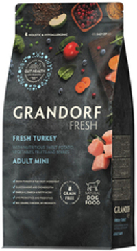 Grandorf Fresh 1кг Holistic Mini Turkey&Sweet Potato Сухой корм для собак малых пород, свежее мясо индейки с бататом