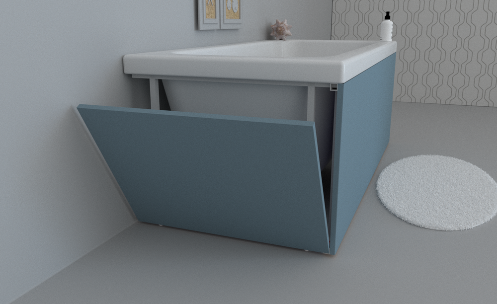 Экран для ванны торцевой откидной левый TE-2L-225 альбион матовый soft touch