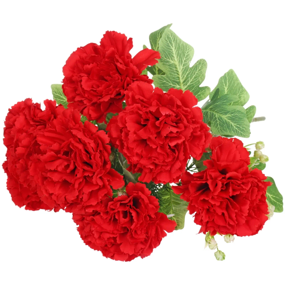 Искусственные цветы «Букет гвоздик» 35см 7 цветков красные