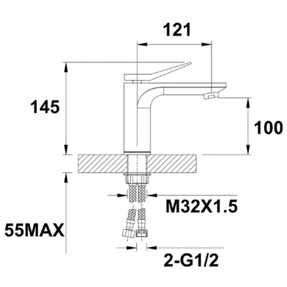Hansen Смеситель для раковины HL10099-P, серый