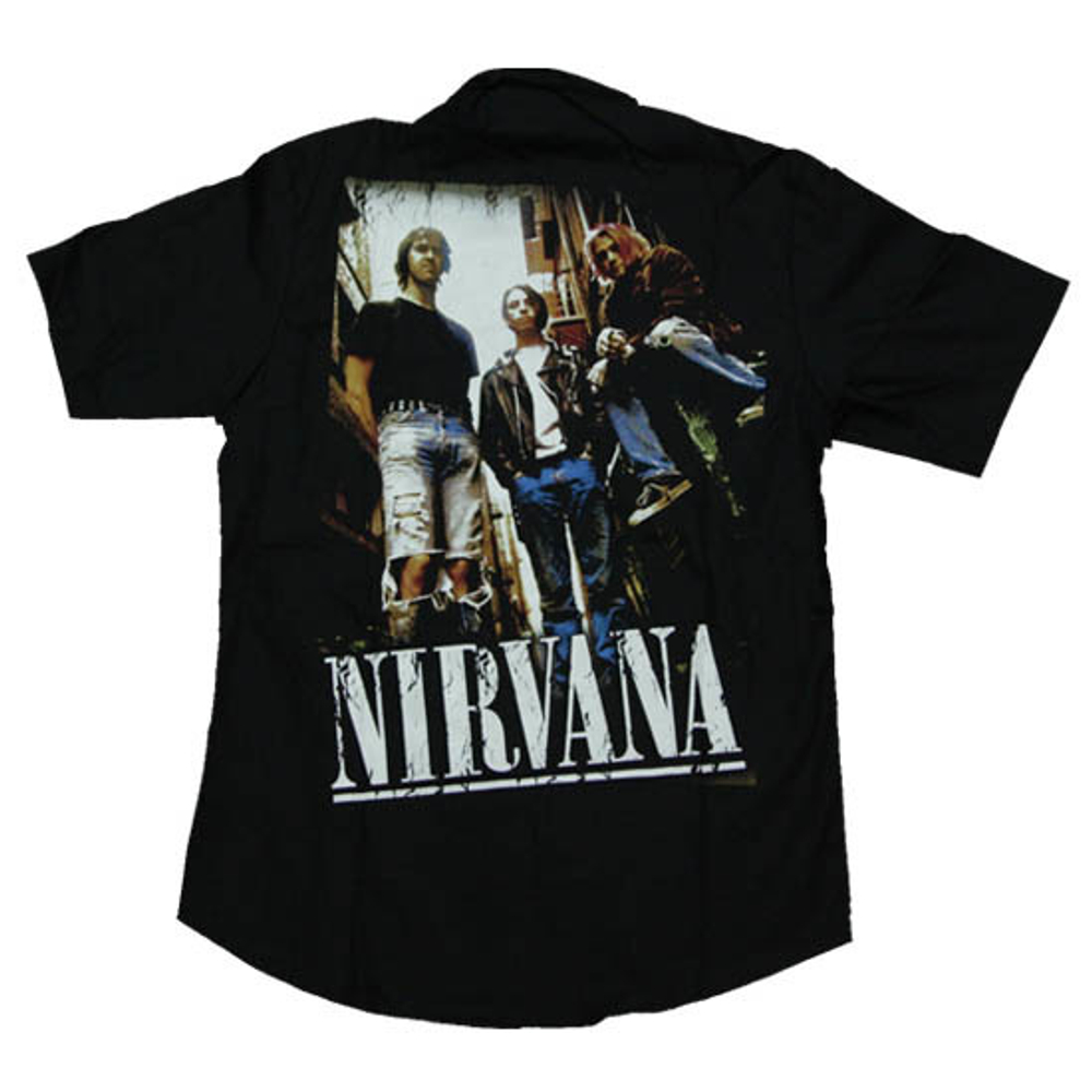 Рубашка Nirvana надпись вертикально