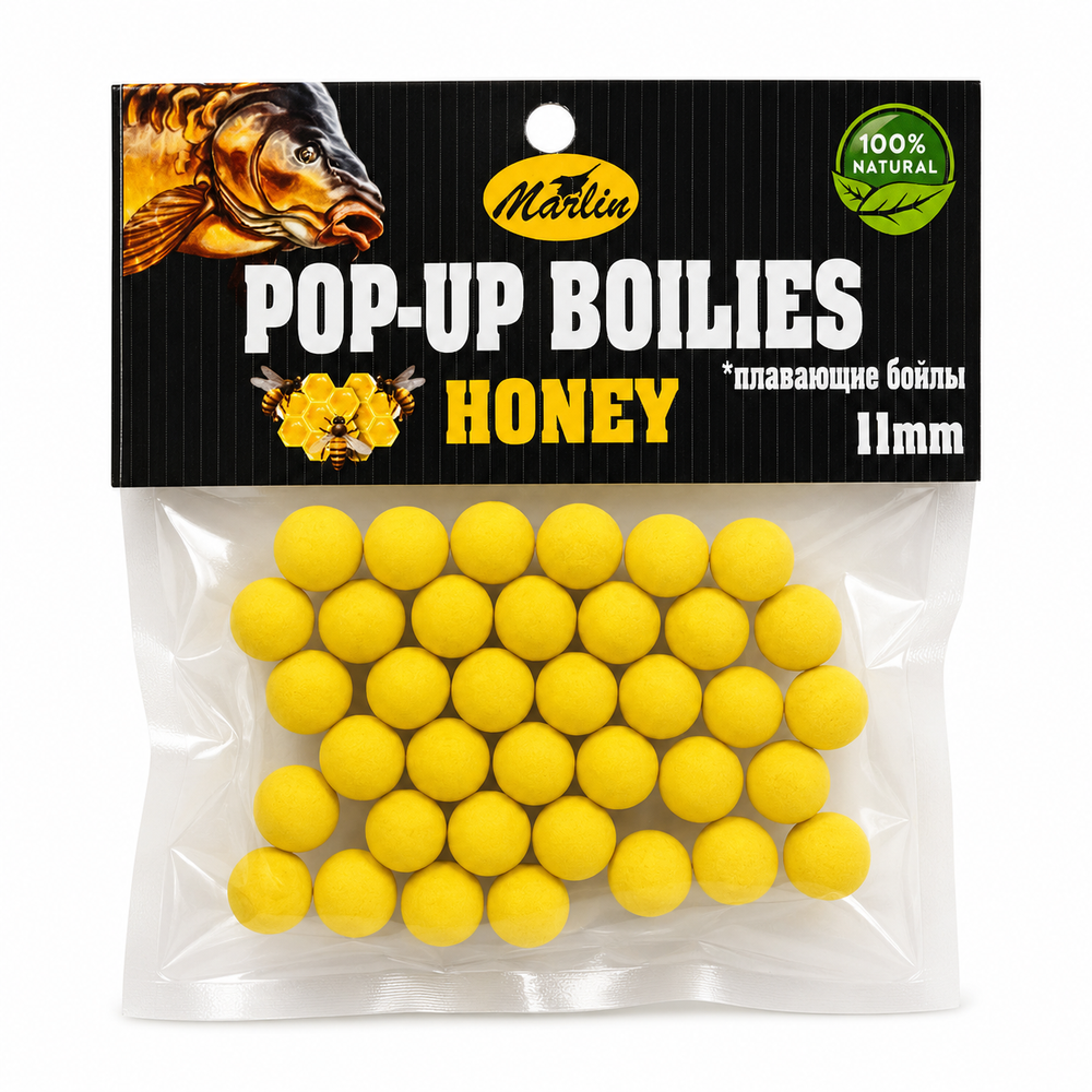 Бойлы Насадочные Плавающие "POP-UPS" в пакете №11 (20гр). Мёд