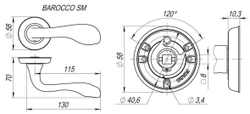 Ручка Fuaro (Фуаро) раздельная BAROCCO SM GOLD-24 золото 24К