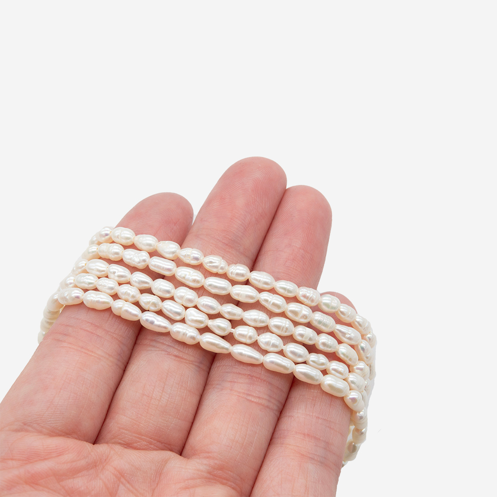 Жемчуг культивированный рис, белый, 5,5*3мм