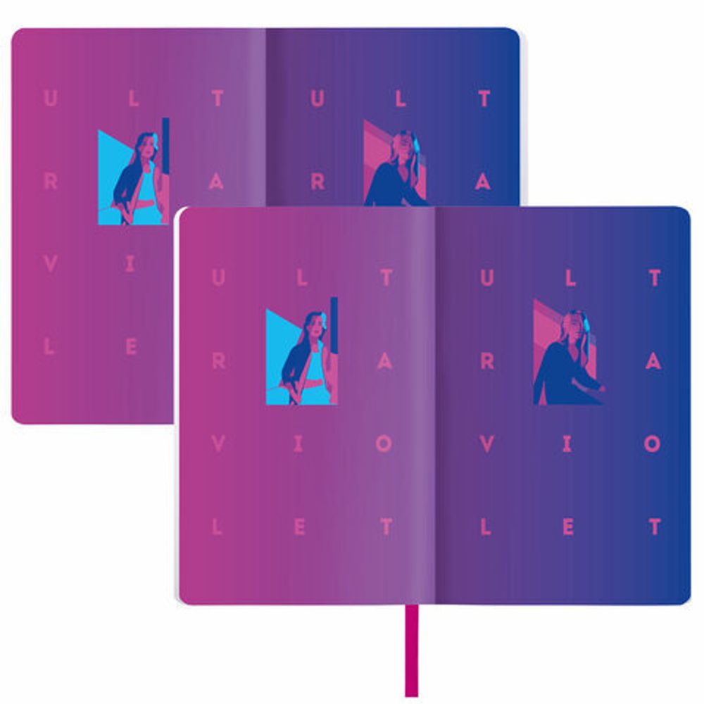 Ежедневник недатированный А5 (138х213 мм), BRAUBERG VISTA, под кожу, гибкий, 136 л., "Ultraviolet", 111990