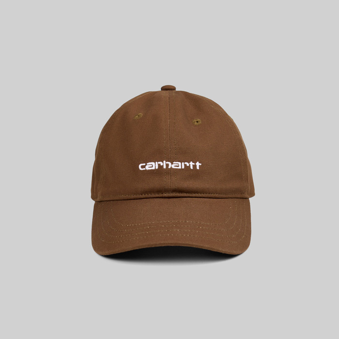 Кепка Carhartt WIP Canvas Script Cap артикул:I028876_brown - купить в магазине Дайс