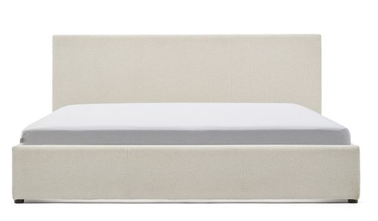 Кровать Nahiri La Forma бежевого цвета из шенилла с ящиком для хранения 180 x 200 см