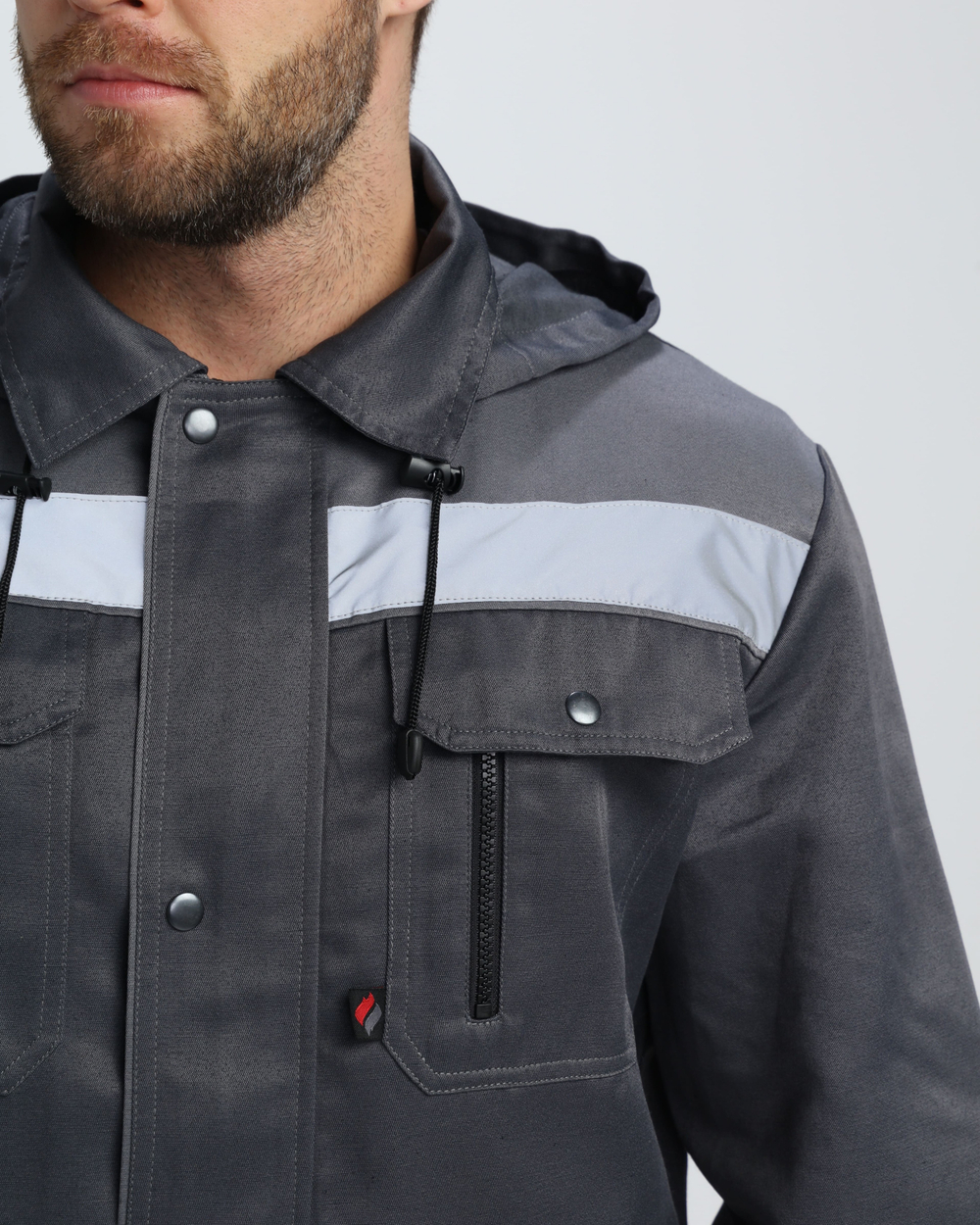 Костюм Нейч-2 СОП с капюшоном К. (тк.Смесовая,210) п/к, т.серый/св.серый