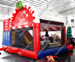 Коммерческий надувной батут "Рождественский" с крышей
