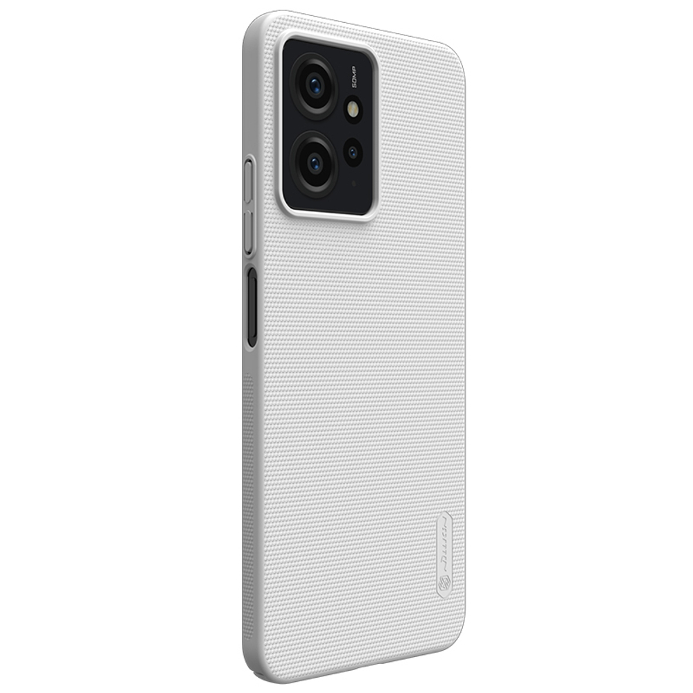 Жесткий чехол белого цвета от Nillkin для смартфона Xiaomi Redmi Note 12 4G, серия Super Frosted Shield