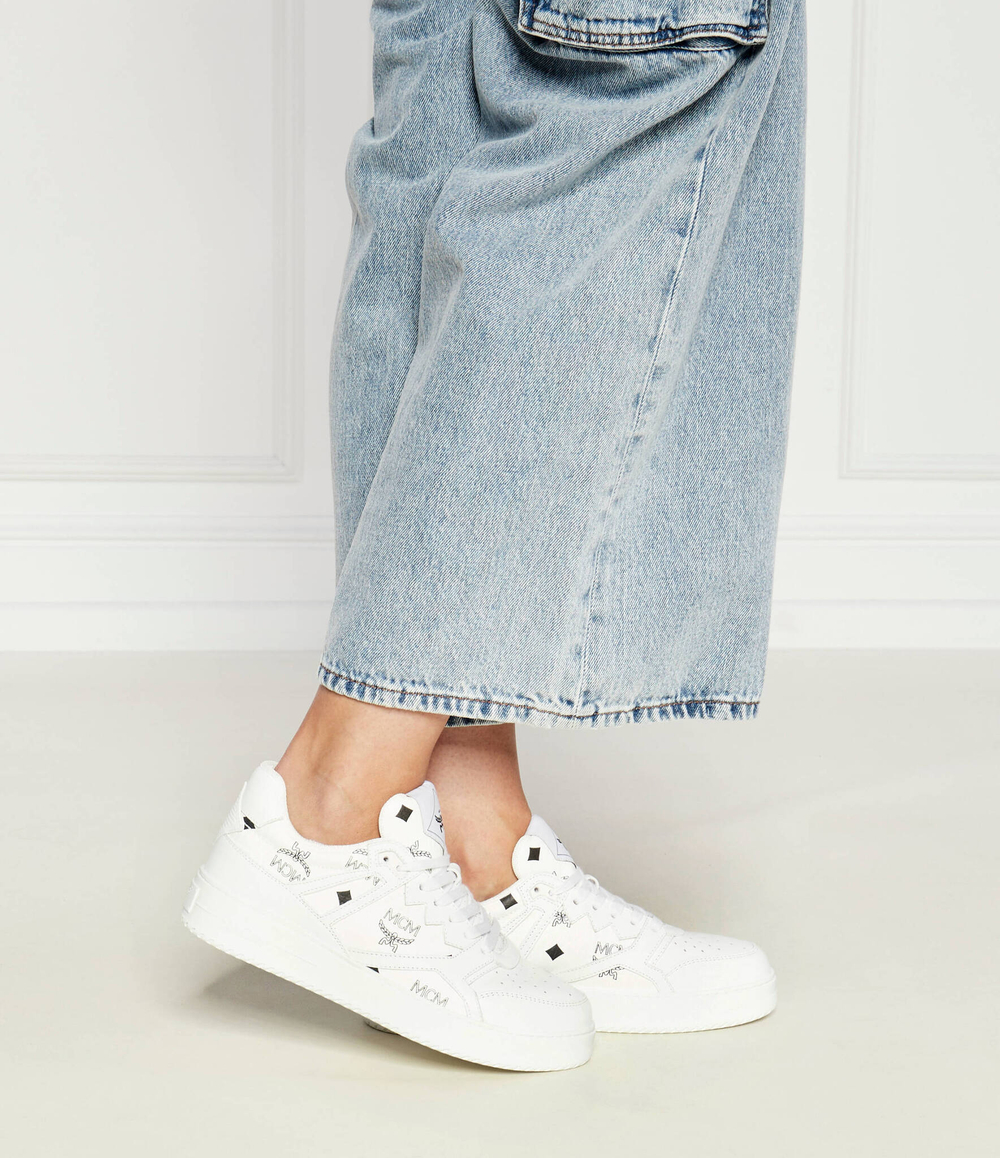 Кожаные кроссовки mesesaj MCM - белый(MESESAJ03)