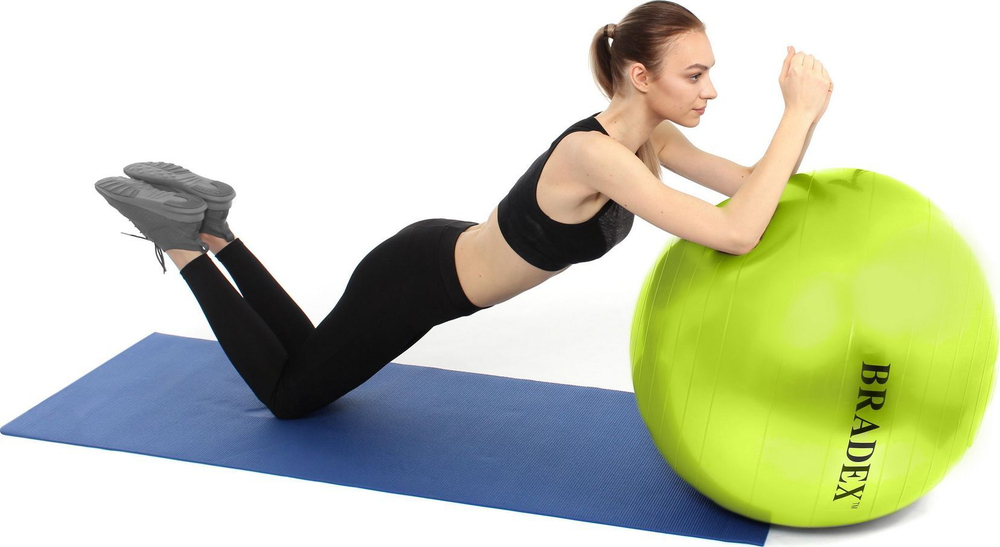 Мяч для фитнеса «ФИТБОЛ-75» Bradex SF 0721 с насосом, салатовый