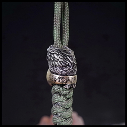 Темлячная бусина "Ворон Одина" биметалл (латунь Шлем Ужаса)