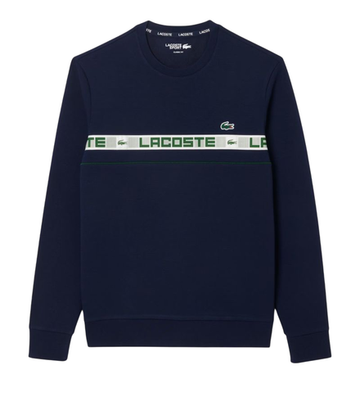 Мужская теннисная кофта Lacoste Branded Stripe - blue marine