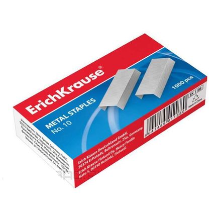 Скобы для степлера №10, никелированные, Erich Krause