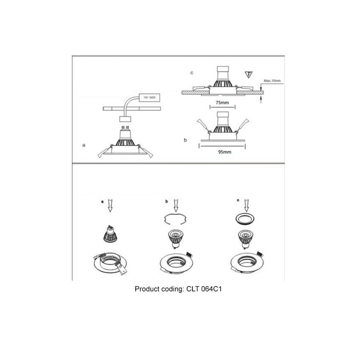 Встраиваемый светильник Crystal Lux CLT 064C1 WH