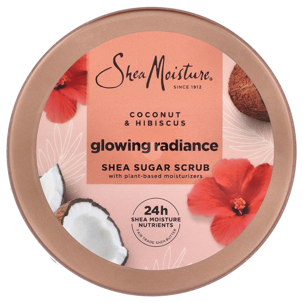 SheaMoisture, Glowing Radiance, сахарный скраб ши, кокос и гибискус, 340 г (12 унций)