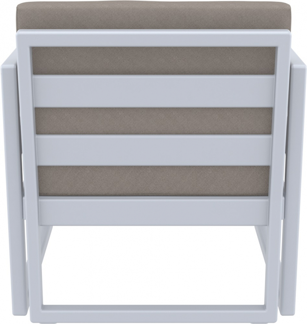 Кресло пластиковое с подушками Siesta Contract Mykonos, серебристый, светло-коричневый