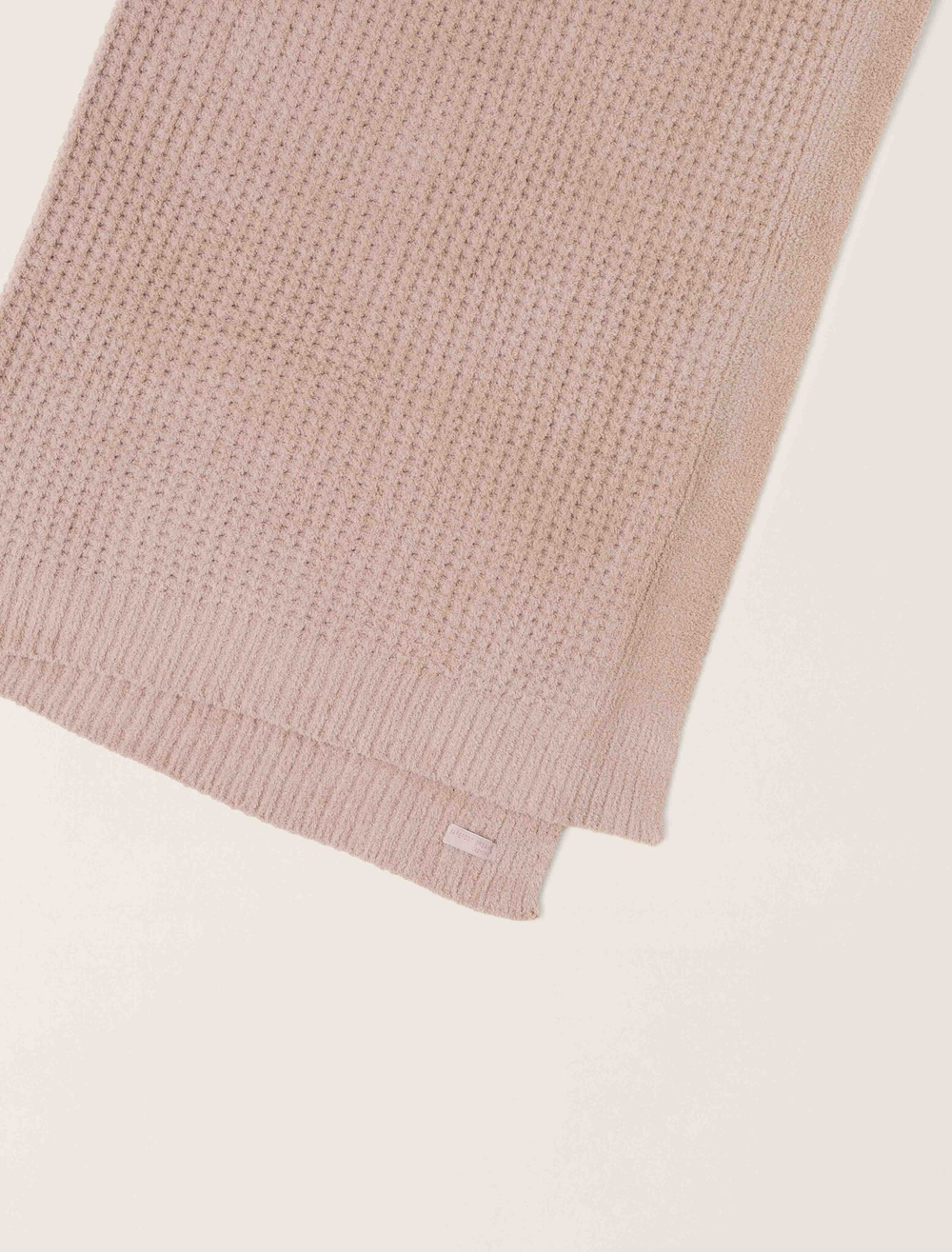 Плед 137x183 Barefoot Dreams Waffle розовый вафельный