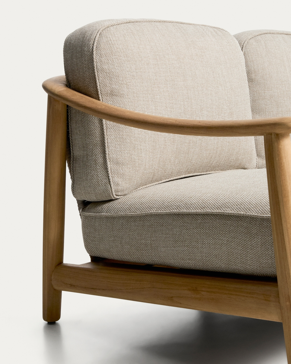 Уличный 3-х местный диван Elunda из тикового дерева и бежевой веревки