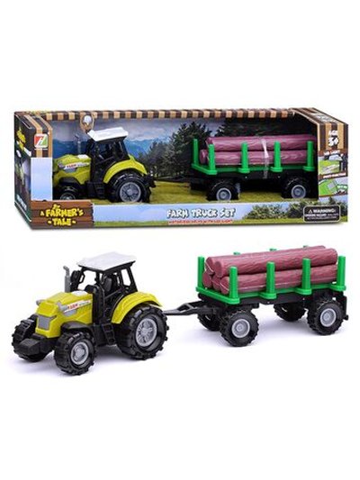 Машинка Трактор с прицепом Фермер на батарейках (550-10P)