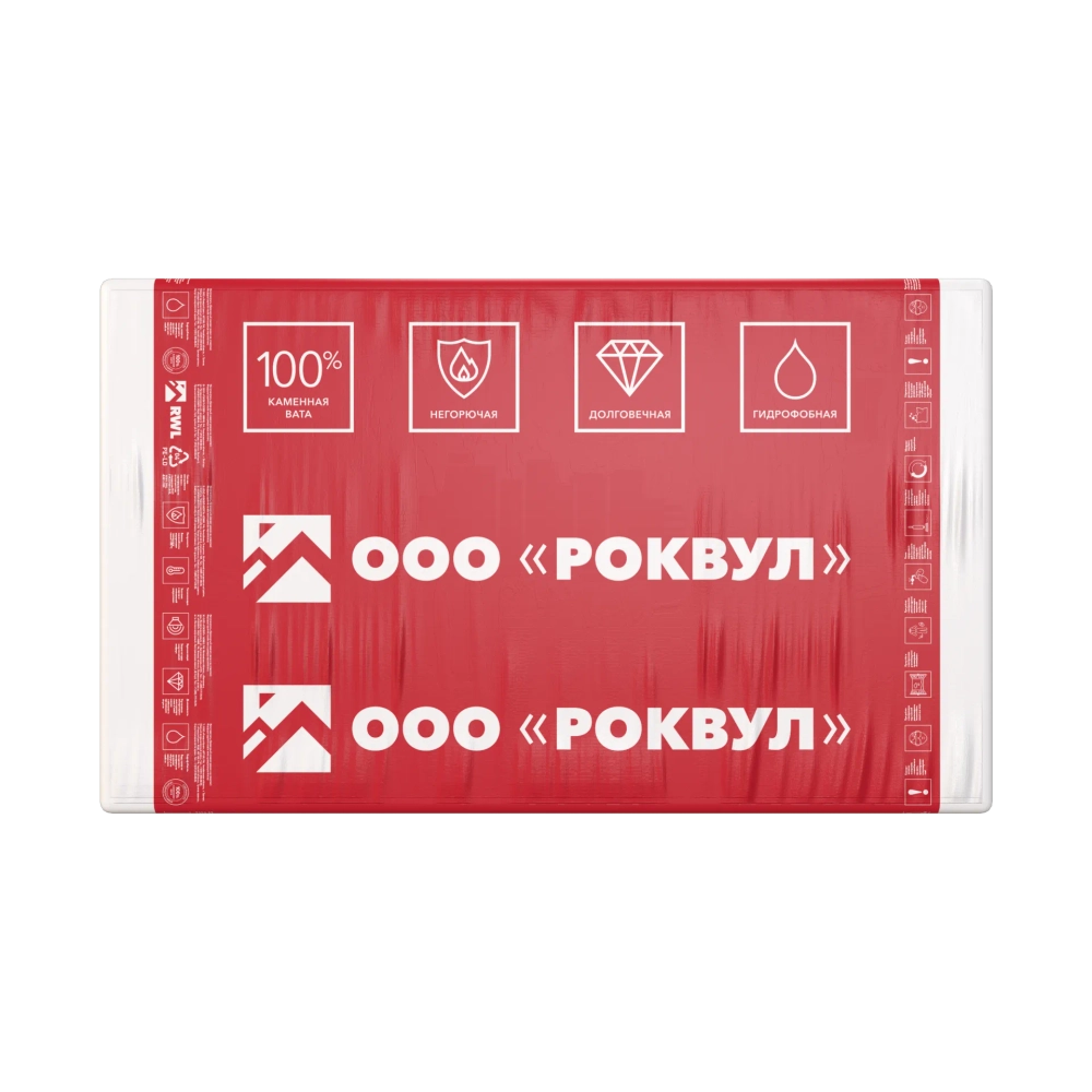 Плита из минеральной ваты на основе горных пород базальтовой группы ТЕХ БАТТС 100, РОКВУЛ