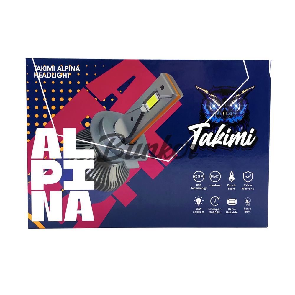 Светодиодные автомобильные LED лампы TaKiMi Alpina H1 5500K 12V