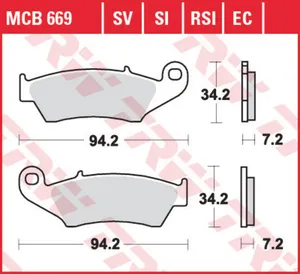 Колодки тормозные дисковые TRW MCB669SV