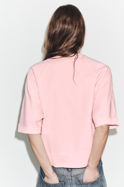 ZARA ТОЛСТОВКА С НАДПИСЬЮ, РОЗОВЫЙ