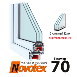Пластиковое окно одностворчатое 70 мм 5 камер 3 стекла